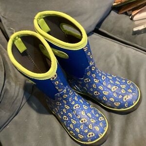 BOGS Boots-blue/neon green/yellow size youth 1